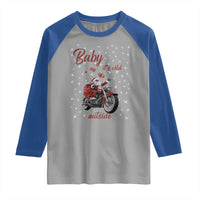 Funny Christmas Motorcycle Santa Raglan Shirt Xmas Motorbike Biker Gift
