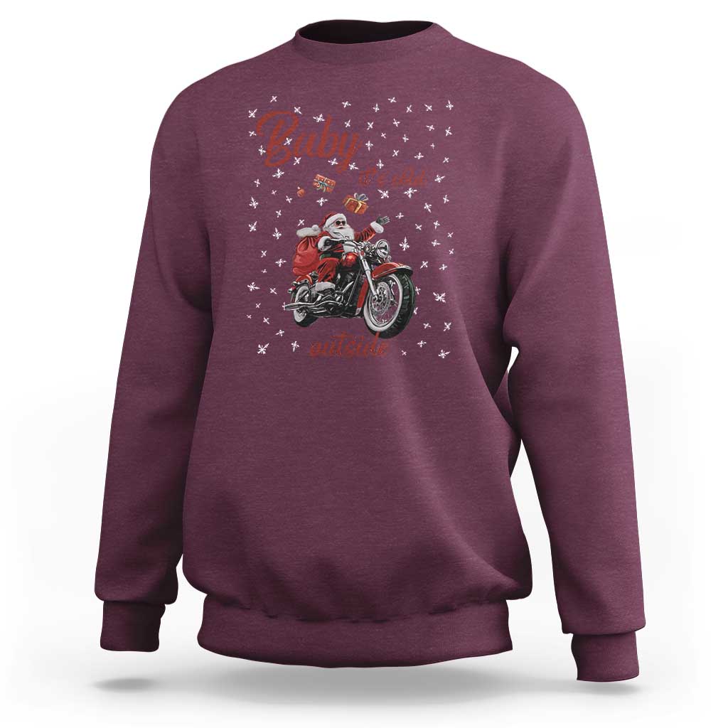 Funny Christmas Motorcycle Santa Sweatshirt Xmas Motorbike Biker Gift - Wonder Print Shop