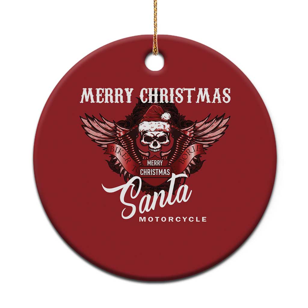 Motorcycle Biker Santa Christmas Ornament Merry Christmas Skull Xmas - Wonder Print Shop