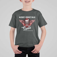 Motorcycle Biker Santa T Shirt For Kid Merry Christmas Skull Xmas - Wonder Print Shop