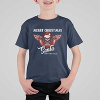 Motorcycle Biker Santa T Shirt For Kid Merry Christmas Skull Xmas - Wonder Print Shop