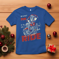 Funny Biker Christmas T Shirt Oh What Fun It Is To Ride Santa Riding On A Motorcycle - Wonder Print Shop