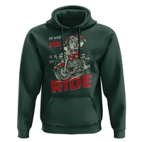 Funny Biker Christmas Hoodie Oh What Fun It Is To Ride Santa Riding On A Motorcycle