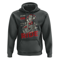 Funny Biker Christmas Hoodie Oh What Fun It Is To Ride Santa Riding On A Motorcycle
