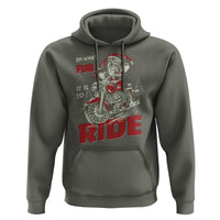Funny Biker Christmas Hoodie Oh What Fun It Is To Ride Santa Riding On A Motorcycle