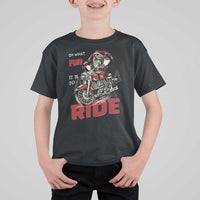 Funny Biker Christmas T Shirt For Kid Oh What Fun It Is To Ride Santa Riding On A Motorcycle - Wonder Print Shop