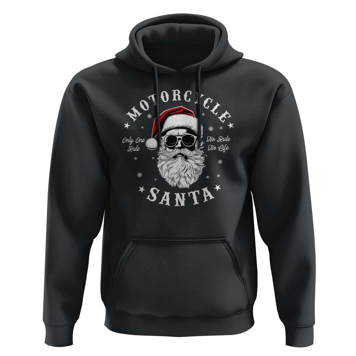 Funny Christmas Motorcycle Santa Hoodie No Ride No Life Motorbike Rider Grandpa