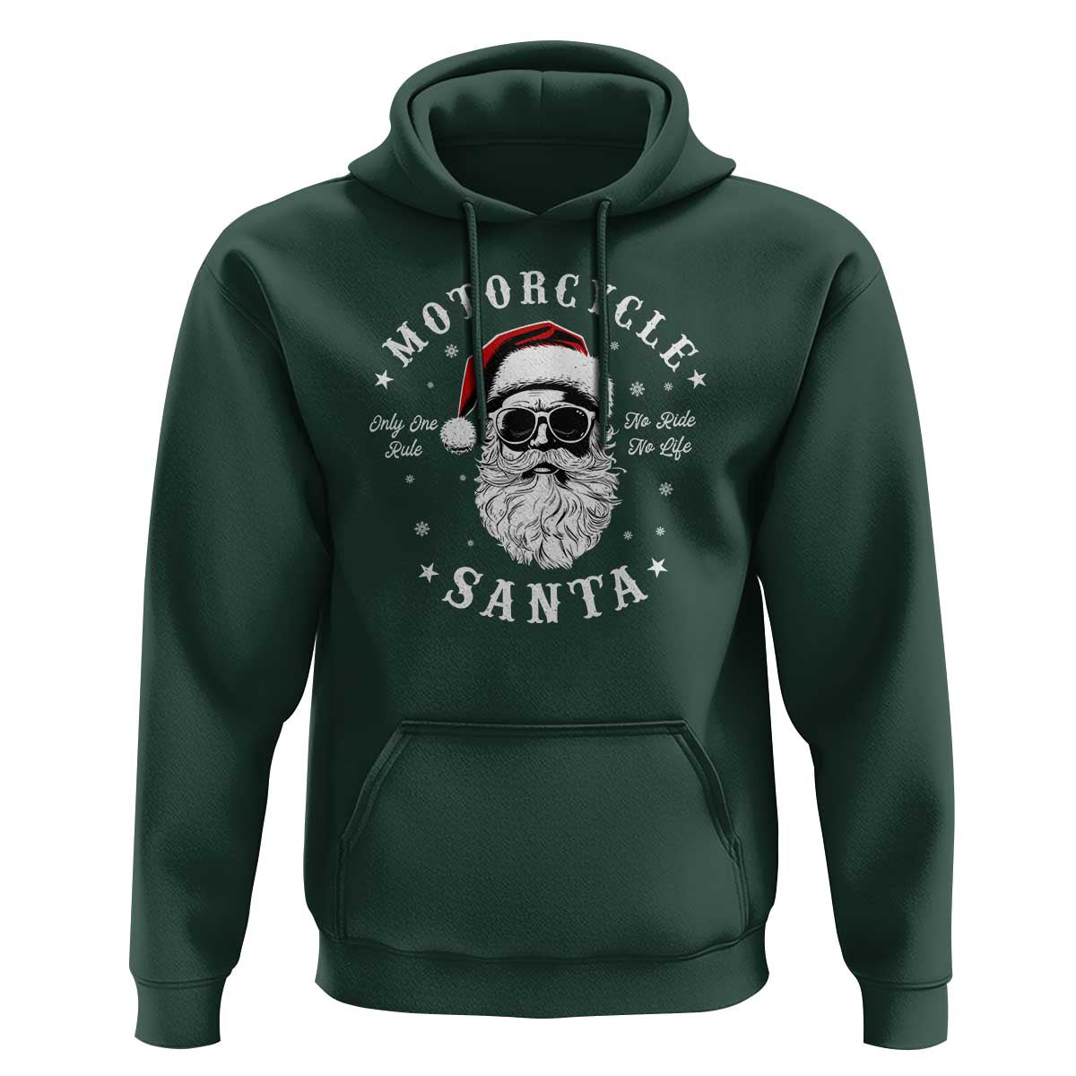 Funny Christmas Motorcycle Santa Hoodie No Ride No Life Motorbike Rider Grandpa