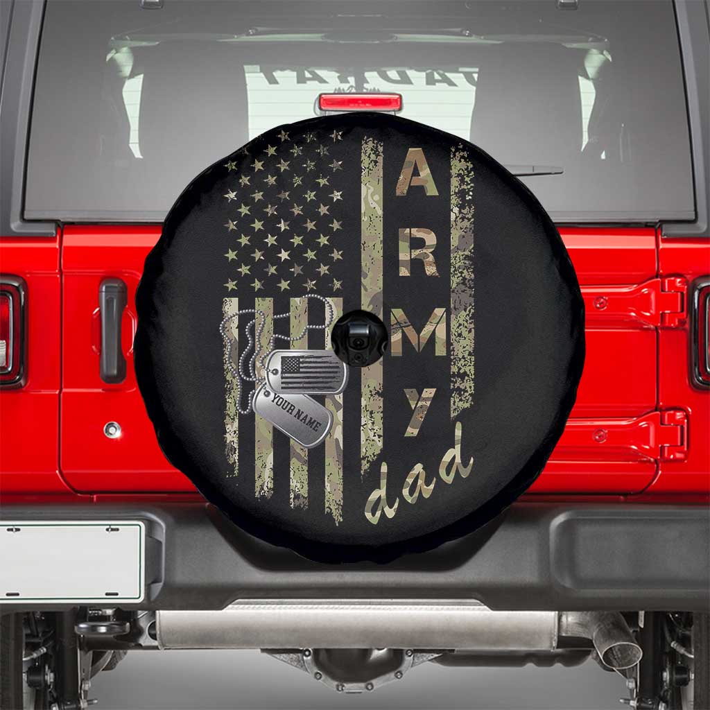 Personalized Vintage U.S. Army Dad Spare Tire Cover Custom Name Tag Proud Military Family Member Soldier Graduation