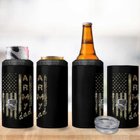 Personalized Vintage U.S. Army Dad 4 in 1 Can Cooler Tumbler Custom Name Tag Proud Military Family Member Soldier Graduation