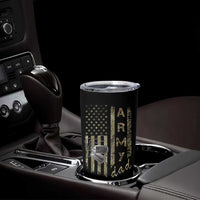 Personalized Vintage U.S. Army Dad Tumbler Cup Custom Name Tag Proud Military Family Member Soldier Graduation