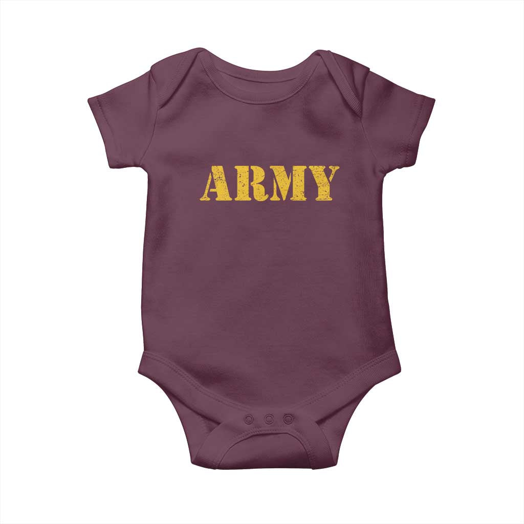 Army Baby Onesie Military Training PT Exercise Workout Gear Veterans Service