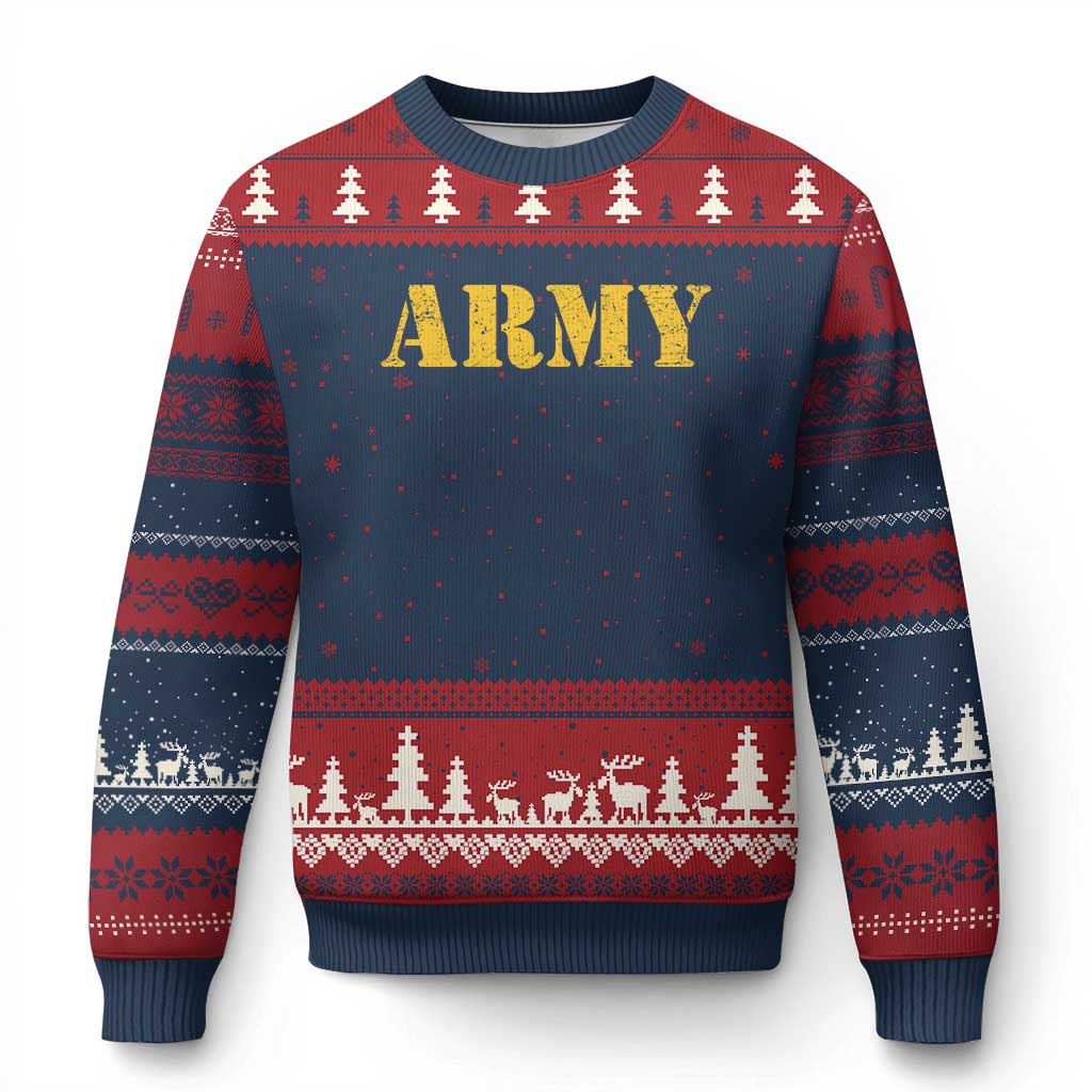 Army Ugly Christmas Sweater Military Training PT Exercise Workout Gear Veterans Service