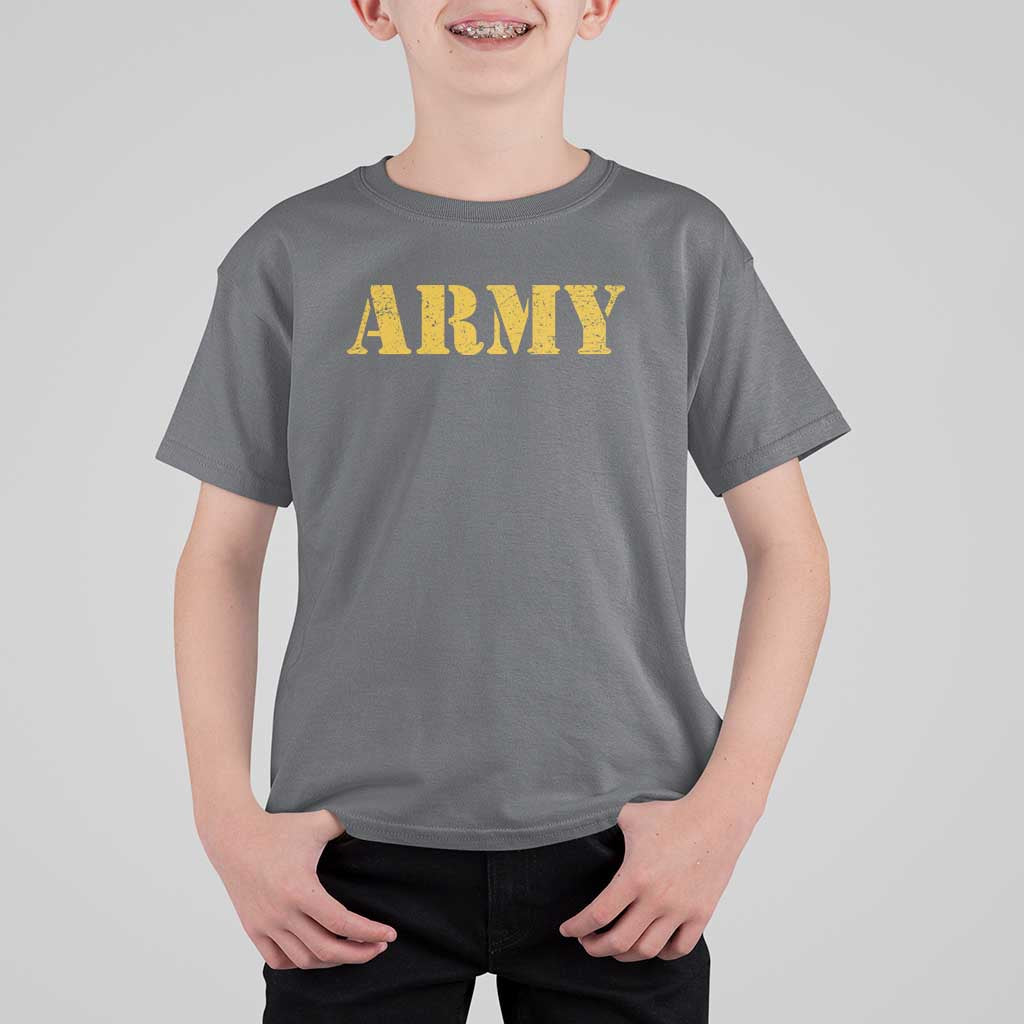 Army T Shirt For Kid Military Training PT Exercise Workout Gear Veterans Service