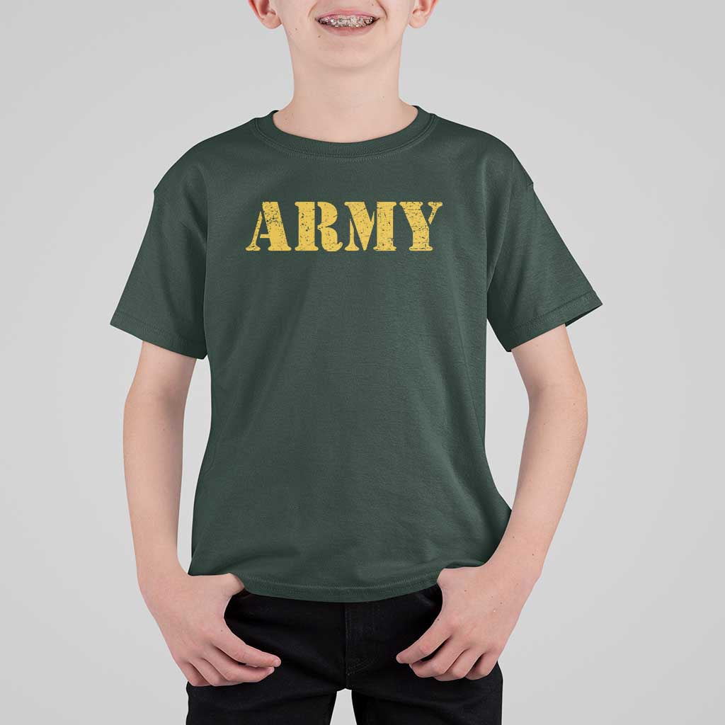 Army T Shirt For Kid Military Training PT Exercise Workout Gear Veterans Service