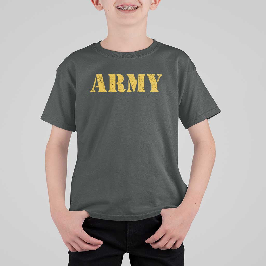 Army T Shirt For Kid Military Training PT Exercise Workout Gear Veterans Service
