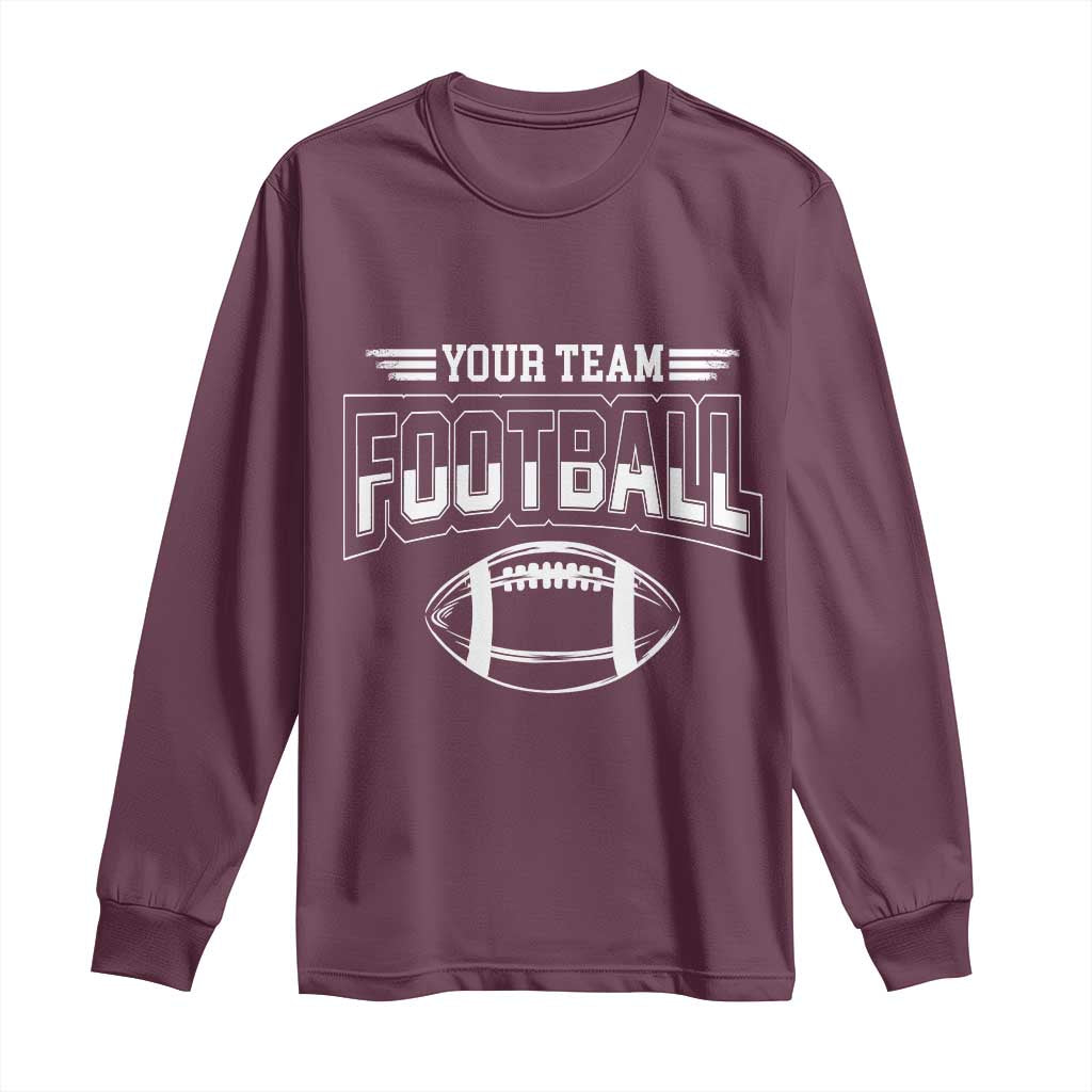 Custom Football Team Name Long Sleeve Shirt Personalized Game Day Mom High School Cheer Mom - Wonder Print Shop