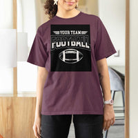 Custom Football Team Name T Shirt For Women Personalized Game Day Mom High School Cheer Mom - Wonder Print Shop