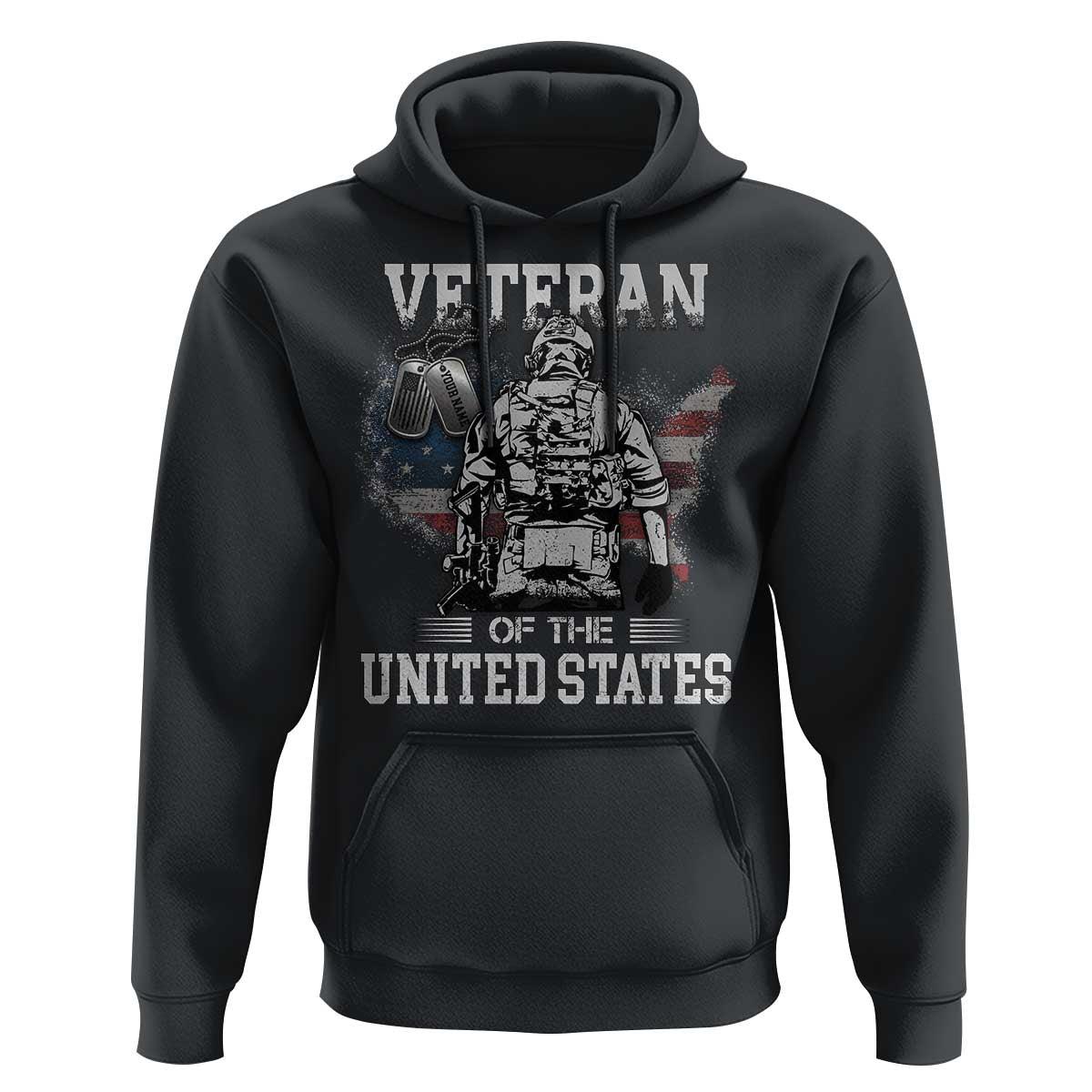 Personalized Veteran Of The United States Hoodie Custom Name Tag Memorial Independence Day Gift For Veterans American Flag