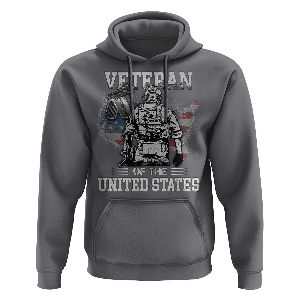 Personalized Veteran Of The United States Hoodie Custom Name Tag Memorial Independence Day Gift For Veterans American Flag