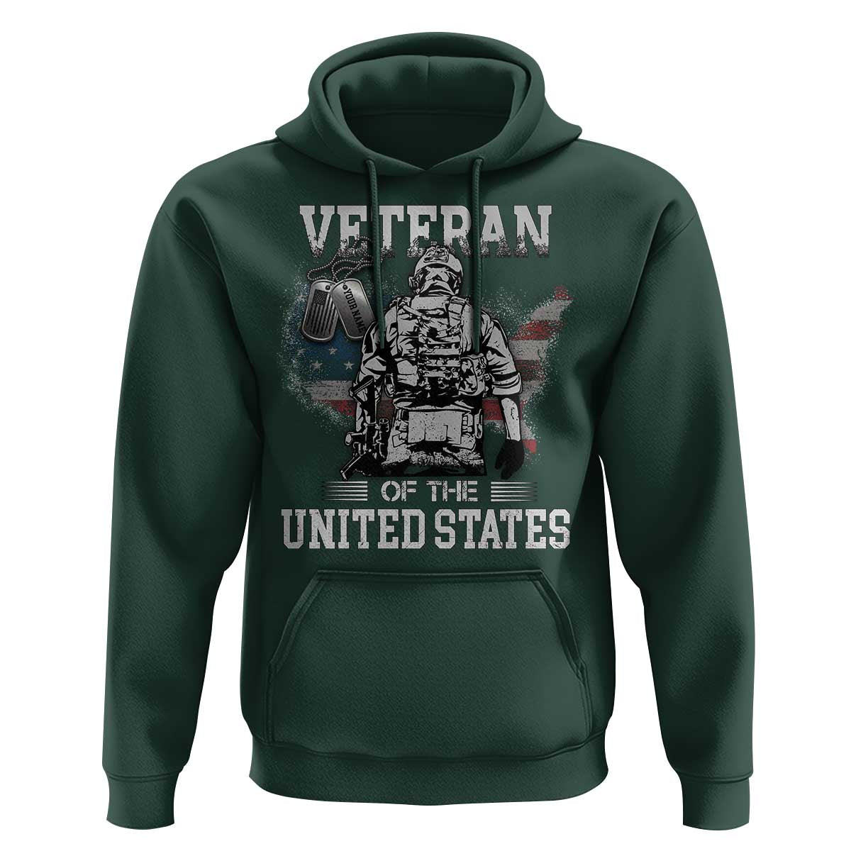 Personalized Veteran Of The United States Hoodie Custom Name Tag Memorial Independence Day Gift For Veterans American Flag