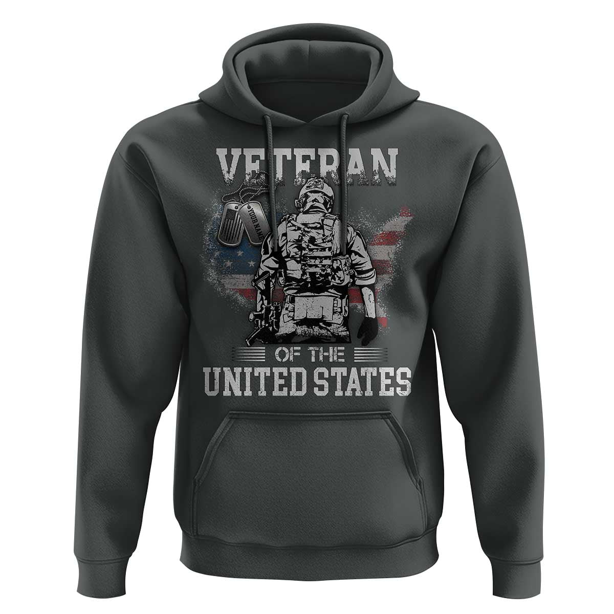 Personalized Veteran Of The United States Hoodie Custom Name Tag Memorial Independence Day Gift For Veterans American Flag