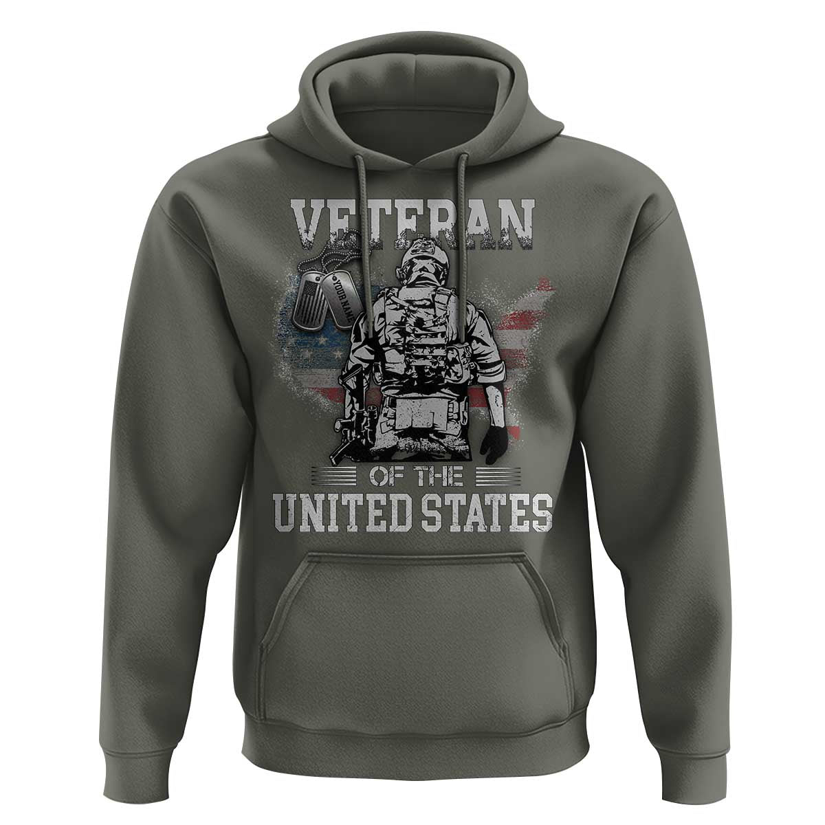 Personalized Veteran Of The United States Hoodie Custom Name Tag Memorial Independence Day Gift For Veterans American Flag