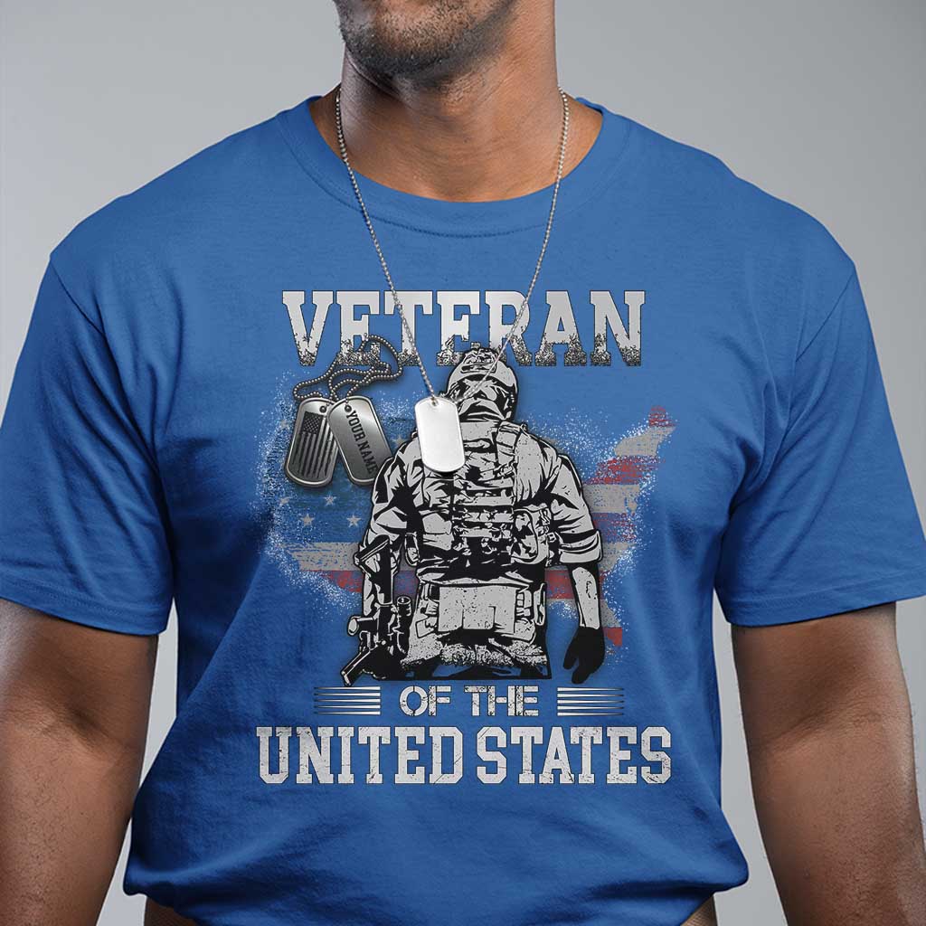 Personalized Veteran Flag T Shirt Custom Name Tag U.S. Army TS10