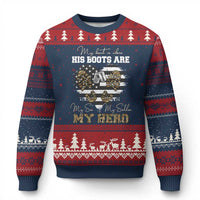 Personalized Army Mom Ugly Christmas Sweater Custom Name Proud Military Family US Flag