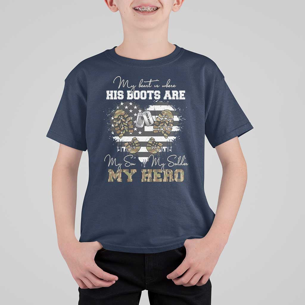 Personalized Army Mom T Shirt For Kid Custom Name Proud Military Family US Flag