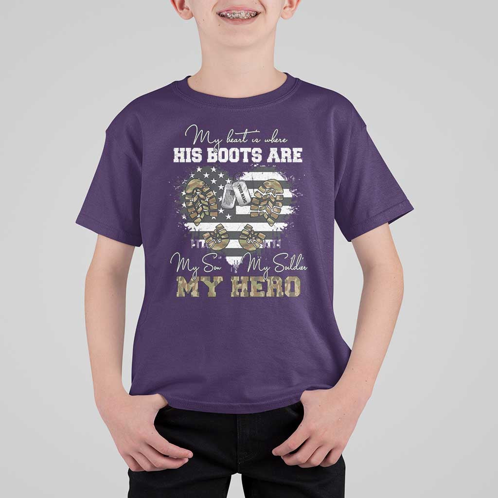 Personalized Army Mom T Shirt For Kid Custom Name Proud Military Family US Flag