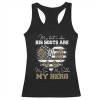 Personalized Army Mom Racerback Tank Top Custom Name Proud Military Family US Flag
