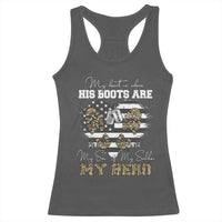 Personalized Army Mom Racerback Tank Top Custom Name Proud Military Family US Flag