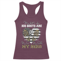 Personalized Army Mom Racerback Tank Top Custom Name Proud Military Family US Flag