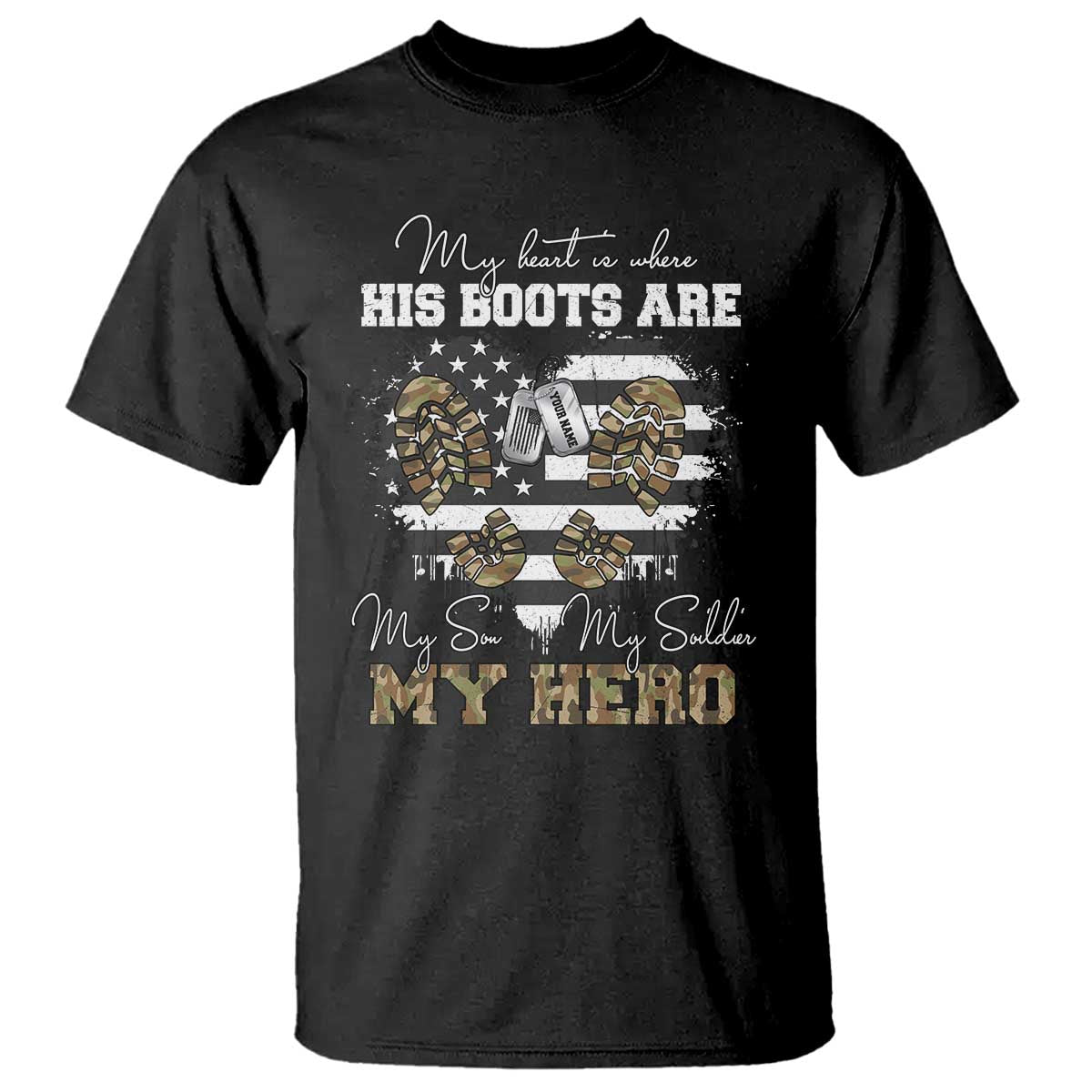 Personalized Army Mom T Shirt Custom Name Proud Military Family US Flag