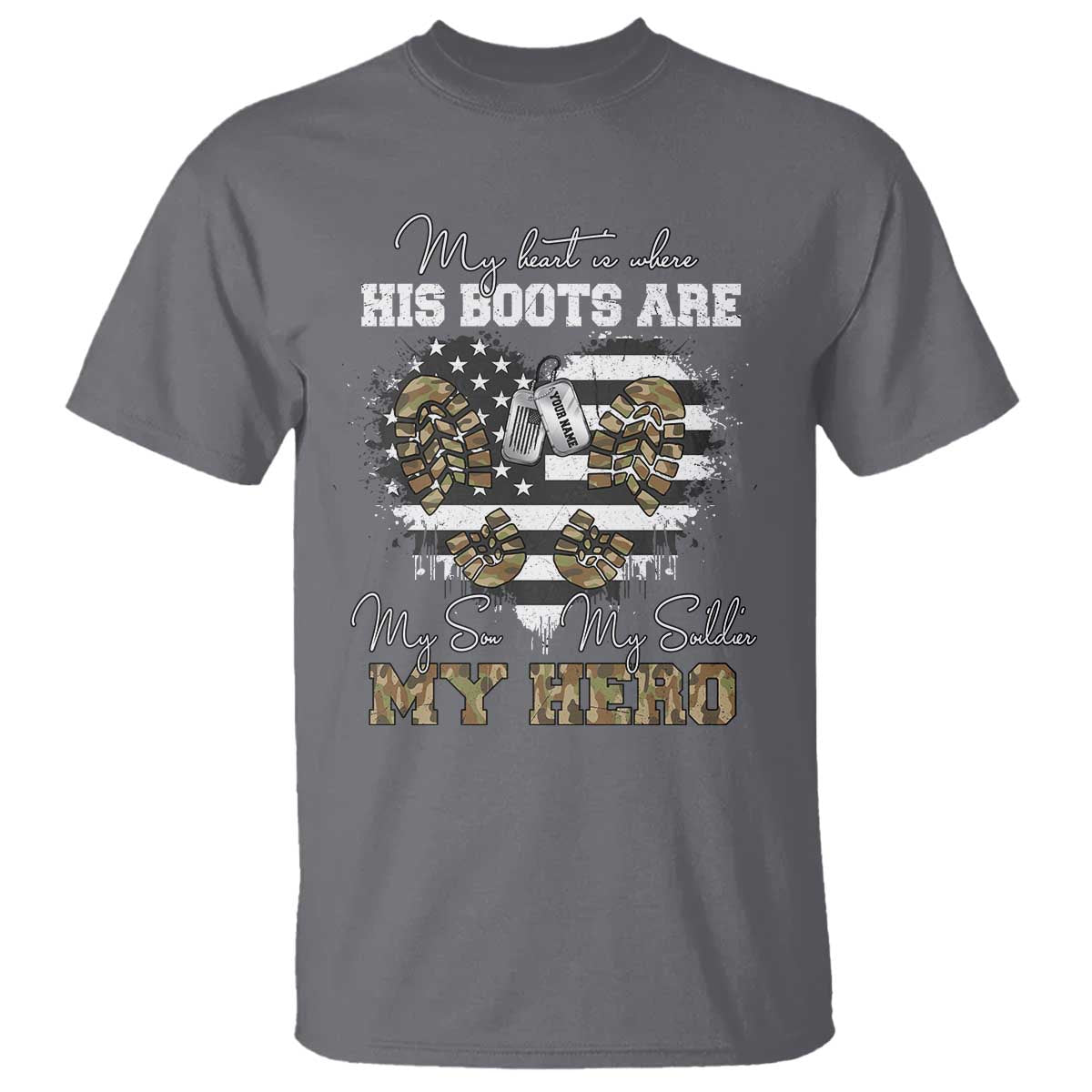 Personalized Army Mom T Shirt Custom Name Proud Military Family US Flag