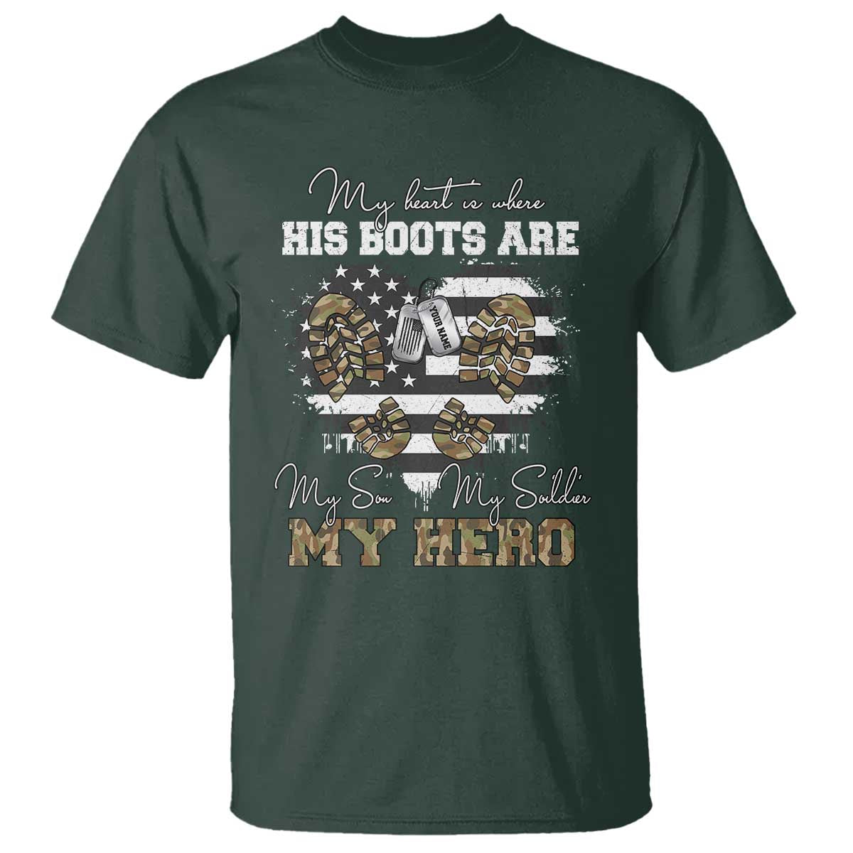 Personalized Army Mom T Shirt Custom Name Proud Military Family US Flag