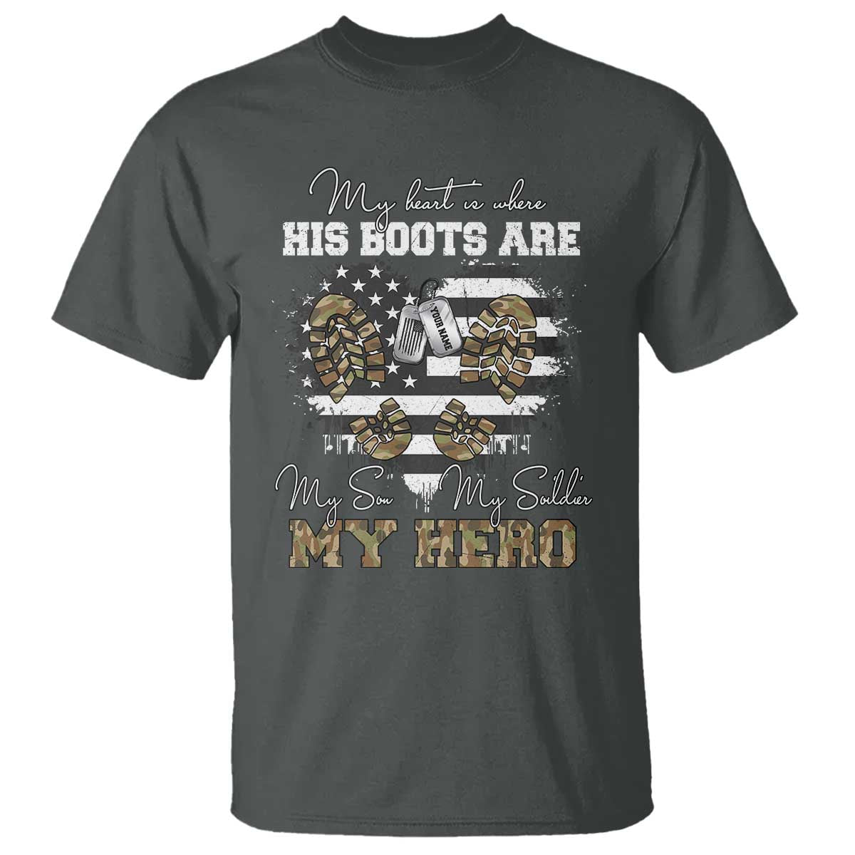 Personalized Army Mom T Shirt Custom Name Proud Military Family US Flag