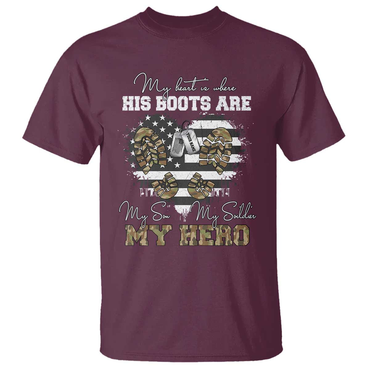 Personalized Army Mom T Shirt Custom Name Proud Military Family US Flag