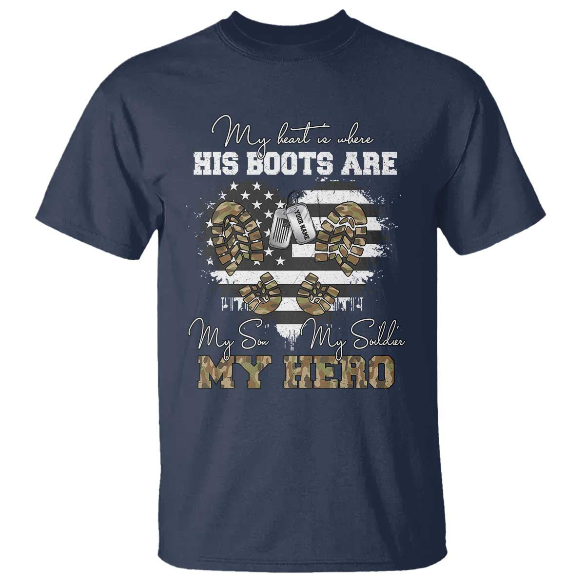 Personalized Army Mom T Shirt Custom Name Proud Military Family US Flag