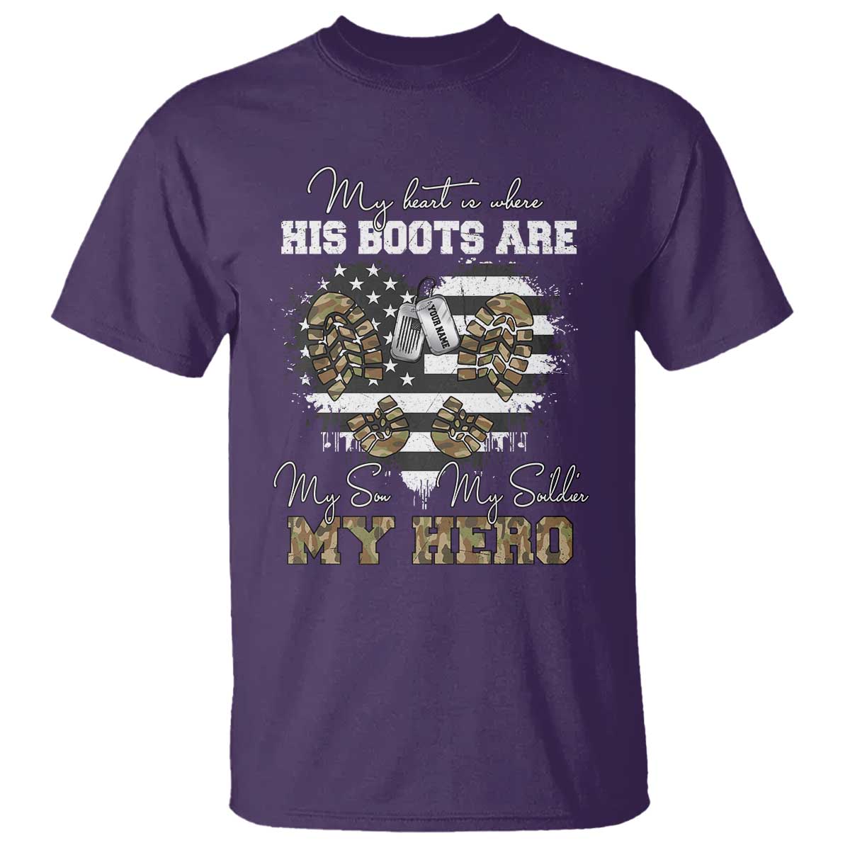 Personalized Army Mom T Shirt Custom Name Proud Military Family US Flag
