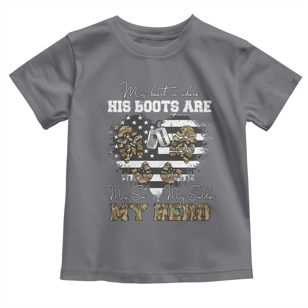 Personalized Army Mom Toddler T Shirt Custom Name Proud Military Family US Flag