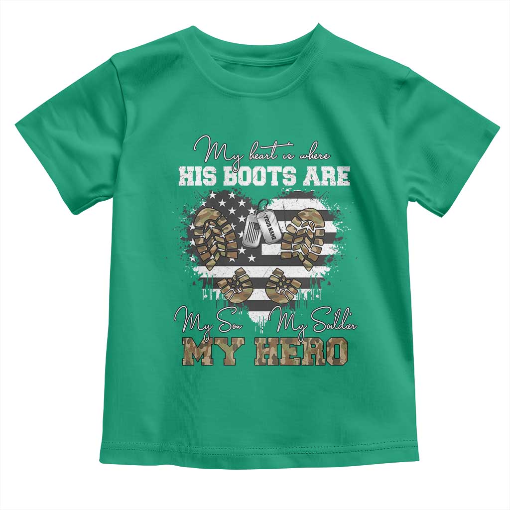Personalized Army Mom Toddler T Shirt Custom Name Proud Military Family US Flag