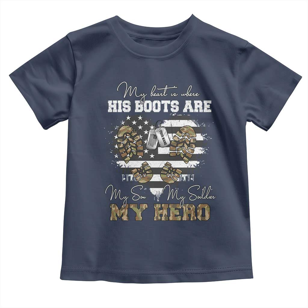 Personalized Army Mom Toddler T Shirt Custom Name Proud Military Family US Flag