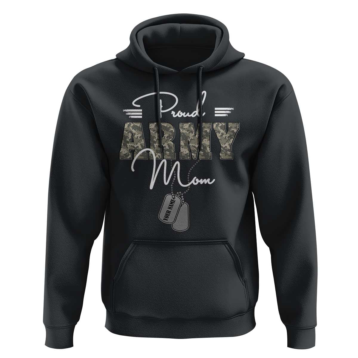 Personalized Army Family Hoodie Custom Name Tag Proud Army Mom Military Camo