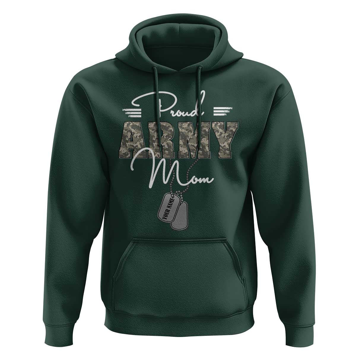 Personalized Army Family Hoodie Custom Name Tag Proud Army Mom Military Camo