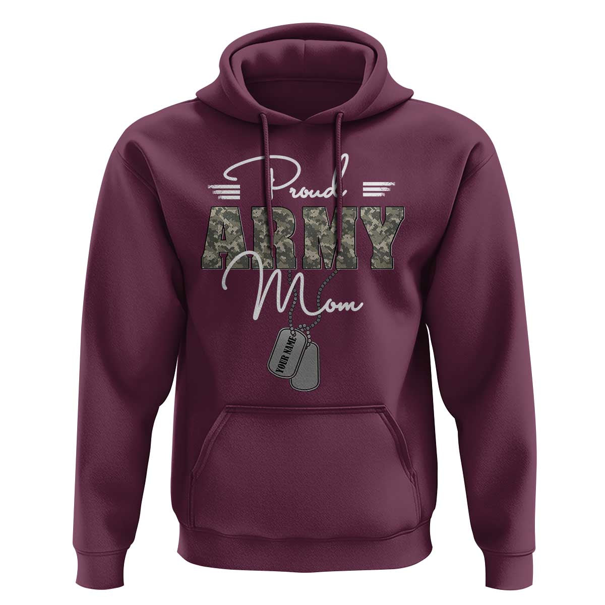 Personalized Army Family Hoodie Custom Name Tag Proud Army Mom Military Camo