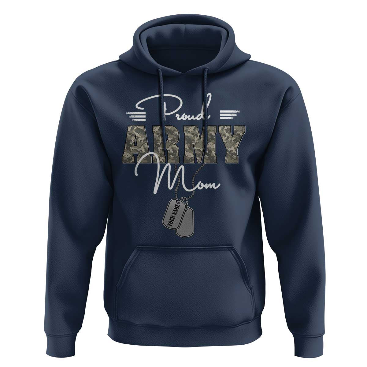 Personalized Army Family Hoodie Custom Name Tag Proud Army Mom Military Camo