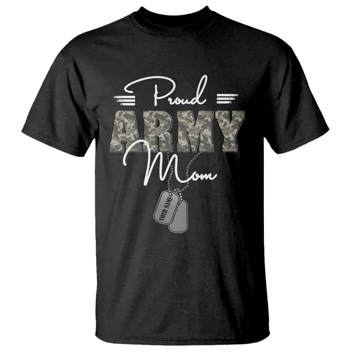 Personalized Army Family T Shirt Custom Name Tag Proud Army Mom Military Camo - Wonder Print Shop