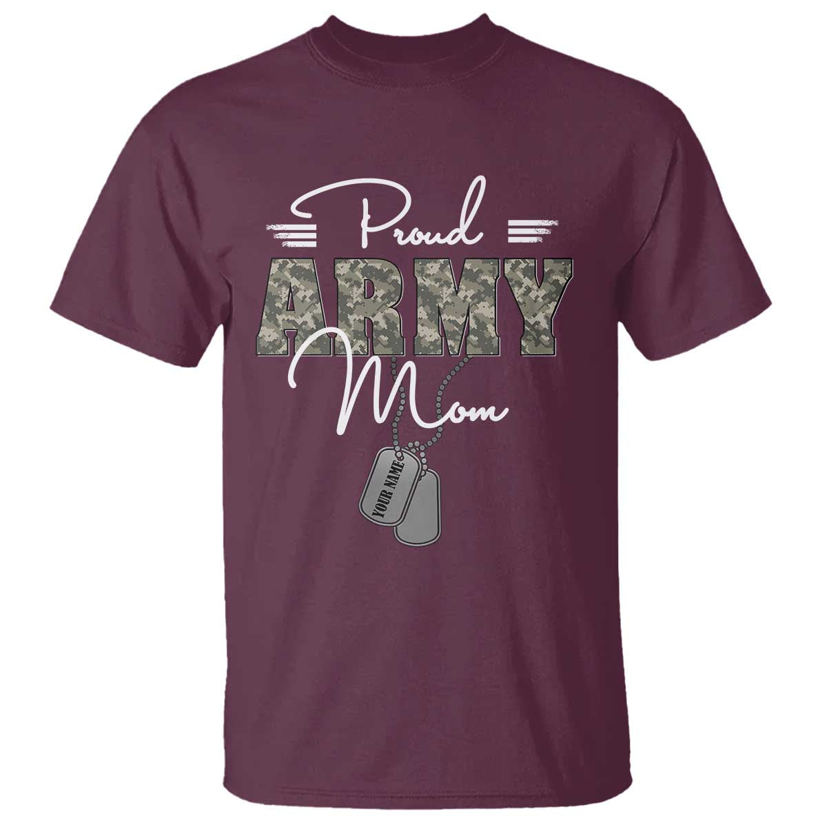 Personalized Army Family T Shirt Custom Name Tag Proud Army Mom Military Camo - Wonder Print Shop